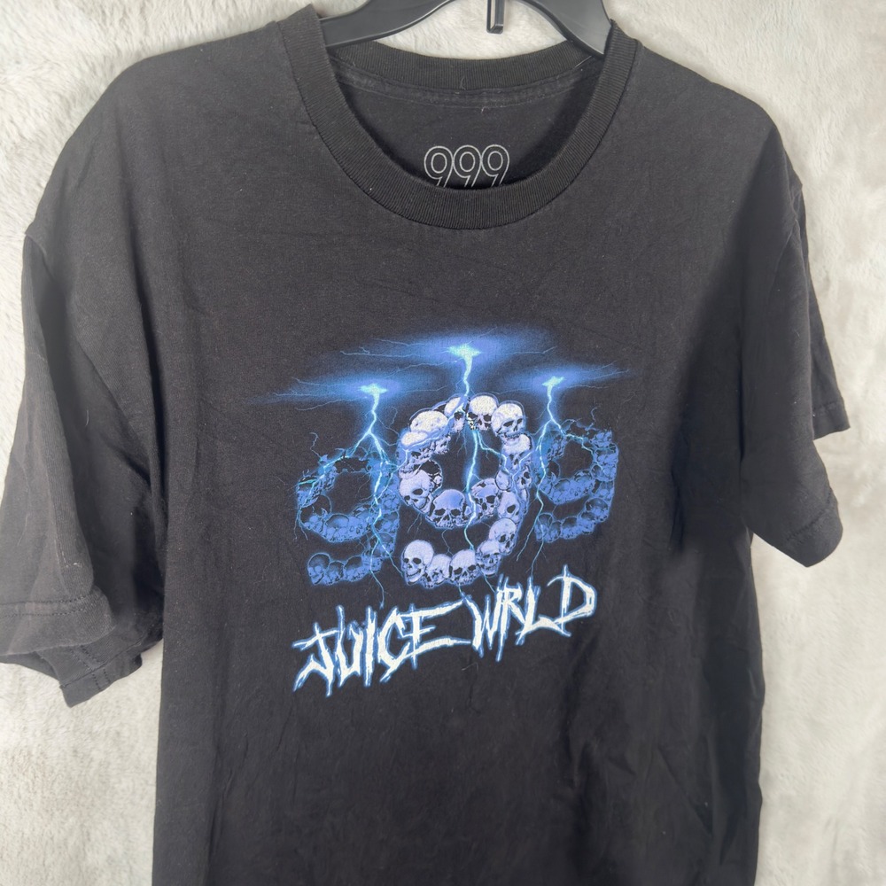 Juice WRLD 999 Club Vanity‎ Skull Lightning Graphic T-Shirt Black Mens Large